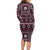 Fiji Masi Tapa Pattern Pink Long Sleeve Bodycon Dress - Polynesian Pride