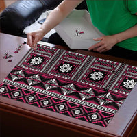 Fiji Masi Tapa Pattern Pink Puzzle - Polynesian Pride