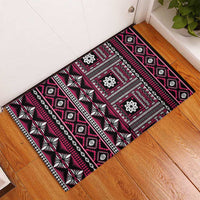 Fiji Masi Tapa Pattern Pink Rubber Doormat - Polynesian Pride