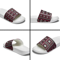 Fiji Masi Tapa Pattern Pink Slide Sandals - Polynesian Pride