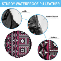 Fiji Masi Tapa Pattern Pink Spare Tire Cover - Polynesian Pride
