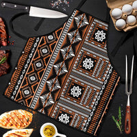 Fiji Masi Tapa Pattern Orange Apron - Polynesian Pride
