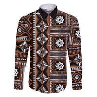 Fiji Masi Tapa Pattern Orange Family Matching Puletasi and Hawaiian Shirt - Polynesian Pride