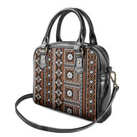 Fiji Masi Tapa Pattern Orange Shoulder Handbag - Polynesian Pride