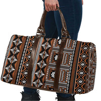 Fiji Masi Tapa Pattern Orange Travel Bag - Polynesian Pride