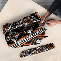 Fiji Masi Tapa Pattern Orange Umbrella - Polynesian Pride