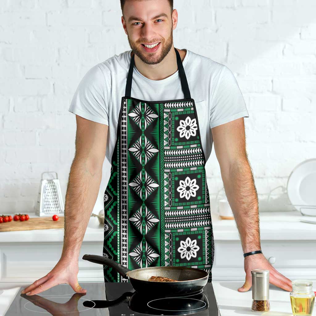 Fiji Masi Tapa Pattern Green Apron - Polynesian Pride
