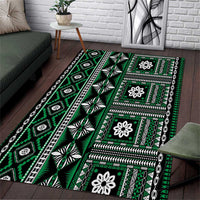 Fiji Masi Tapa Pattern Green Area Rug - Polynesian Pride
