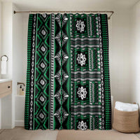 Fiji Masi Tapa Pattern Green Bathroom Set - Polynesian Pride