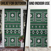 Fiji Masi Tapa Pattern Green Door Cover - Polynesian Pride