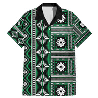 Fiji Masi Tapa Pattern Green Family Matching Mermaid Dress and Hawaiian Shirt - Polynesian Pride