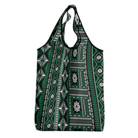 Fiji Masi Tapa Pattern Green Grocery Bag - Polynesian Pride