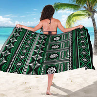 Fiji Masi Tapa Pattern Green Sarong - Polynesian Pride