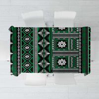 Fiji Masi Tapa Pattern Green Tablecloth - Polynesian Pride