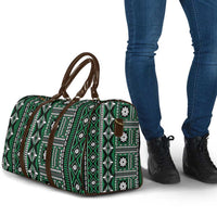 Fiji Masi Tapa Pattern Green Travel Bag - Polynesian Pride