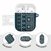 Fiji Masi Tapa Pattern Blue AirPods Case - Polynesian Pride