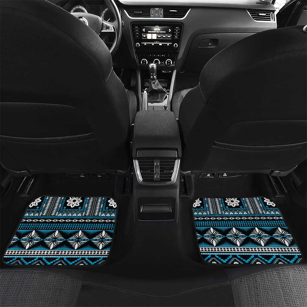 Fiji Masi Tapa Pattern Blue Car Mats - Polynesian Pride