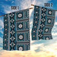 Fiji Masi Tapa Pattern Blue Garden Flag - Polynesian Pride