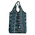 Fiji Masi Tapa Pattern Blue Grocery Bag - Polynesian Pride