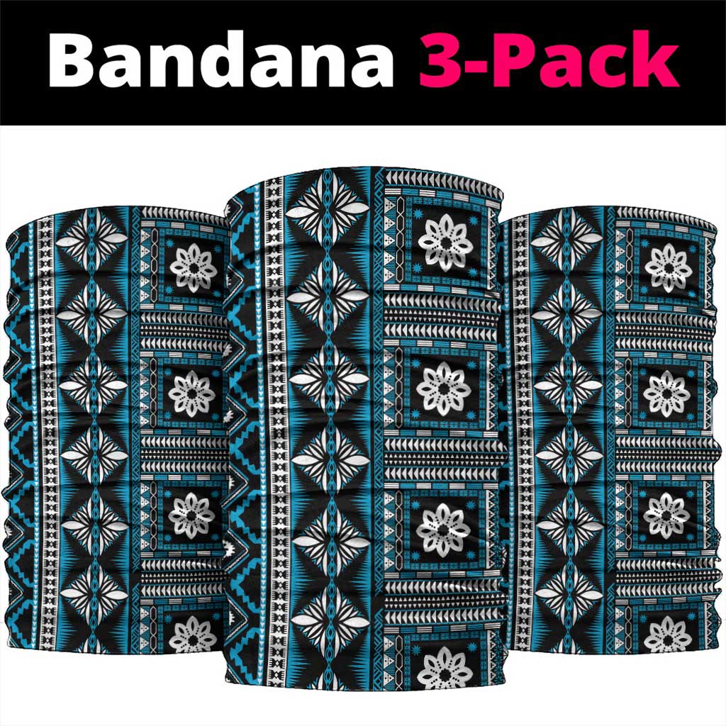 Fiji Masi Tapa Pattern Blue Neck Gaiter - Polynesian Pride