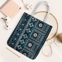 Fiji Masi Tapa Pattern Blue Tote Bag - Polynesian Pride