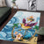 Hawaii Flamingo Area Rug Plumeria Tropical Beach