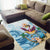 Hawaii Flamingo Area Rug Plumeria Tropical Beach