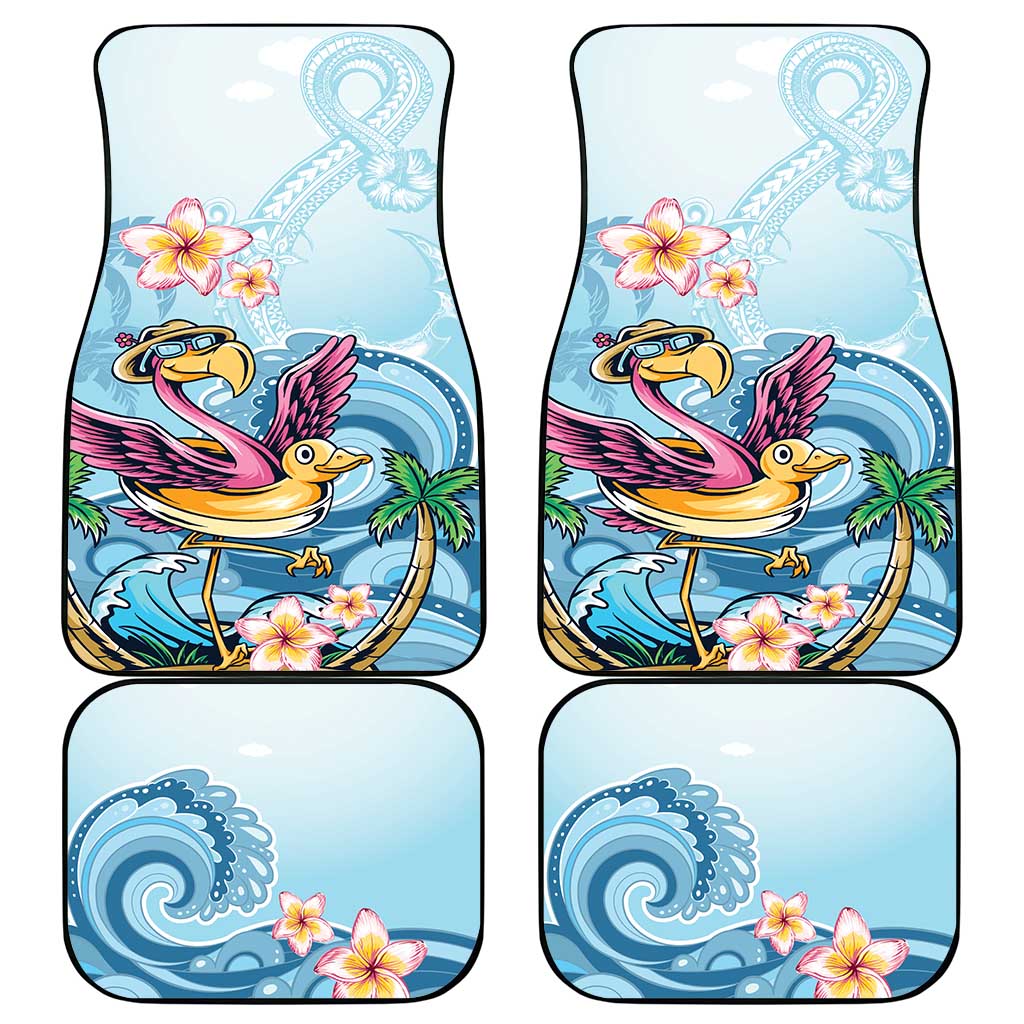 Hawaii Flamingo Car Mats Plumeria Tropical Beach