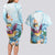 Hawaii Flamingo Couples Matching Long Sleeve Bodycon Dress and Hawaiian Shirt Plumeria Tropical Beach