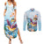 Hawaii Flamingo Couples Matching Summer Maxi Dress and Long Sleeve Button Shirt Plumeria Tropical Beach