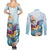 Hawaii Flamingo Couples Matching Summer Maxi Dress and Long Sleeve Button Shirt Plumeria Tropical Beach