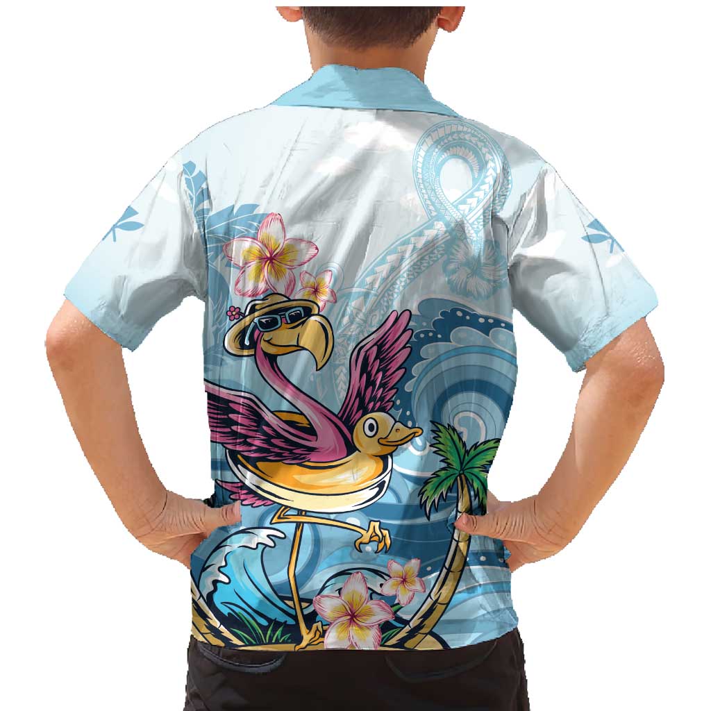 Hawaii Flamingo Family Matching Mermaid Dress and Hawaiian Shirt Plumeria Tropical Beach
