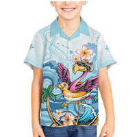Hawaii Flamingo Family Matching Mermaid Dress and Hawaiian Shirt Plumeria Tropical Beach