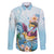 Hawaii Flamingo Family Matching Puletasi and Hawaiian Shirt Plumeria Tropical Beach