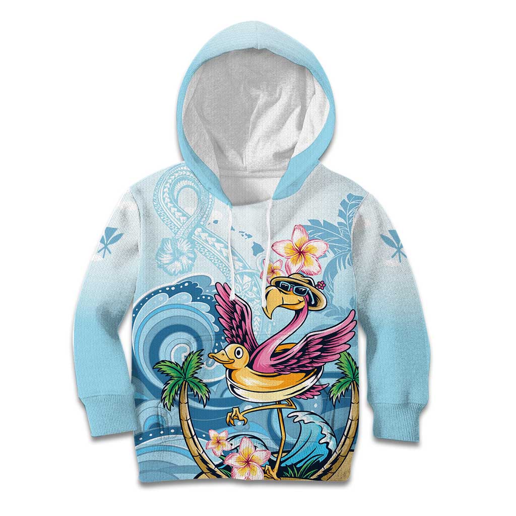 Hawaii Flamingo Kid Hoodie Plumeria Tropical Beach