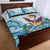 Hawaii Flamingo Quilt Bed Set Plumeria Tropical Beach