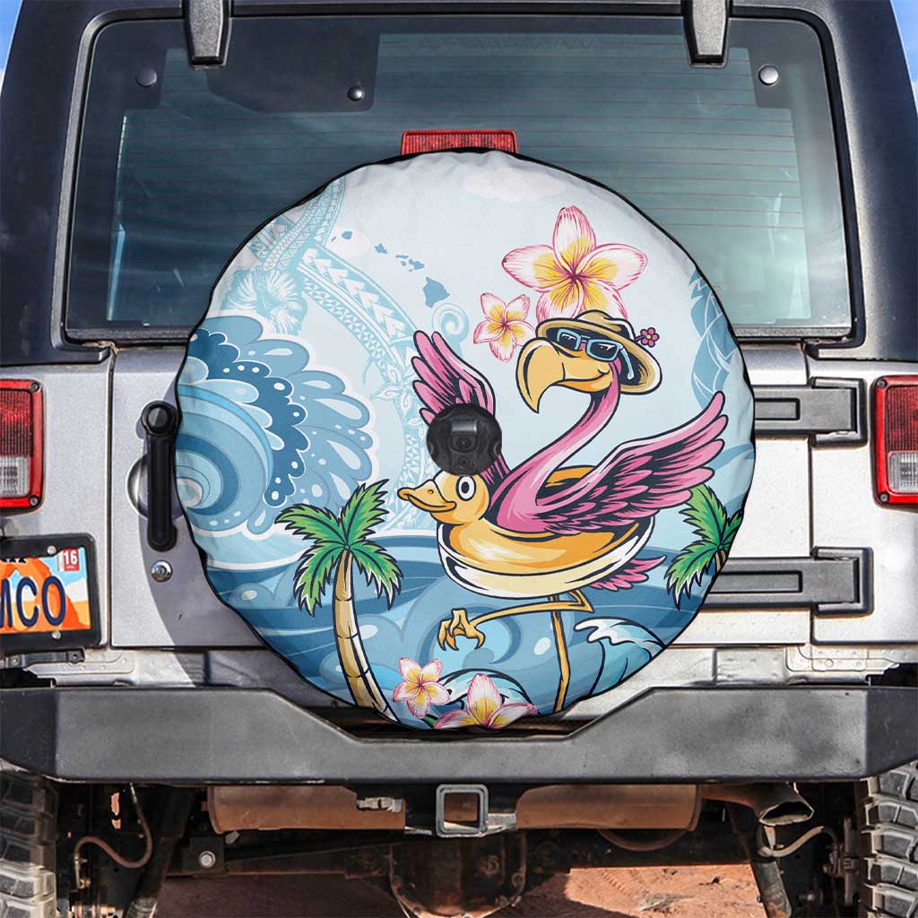 Hawaii Flamingo Spare Tire Cover Plumeria Tropical Beach