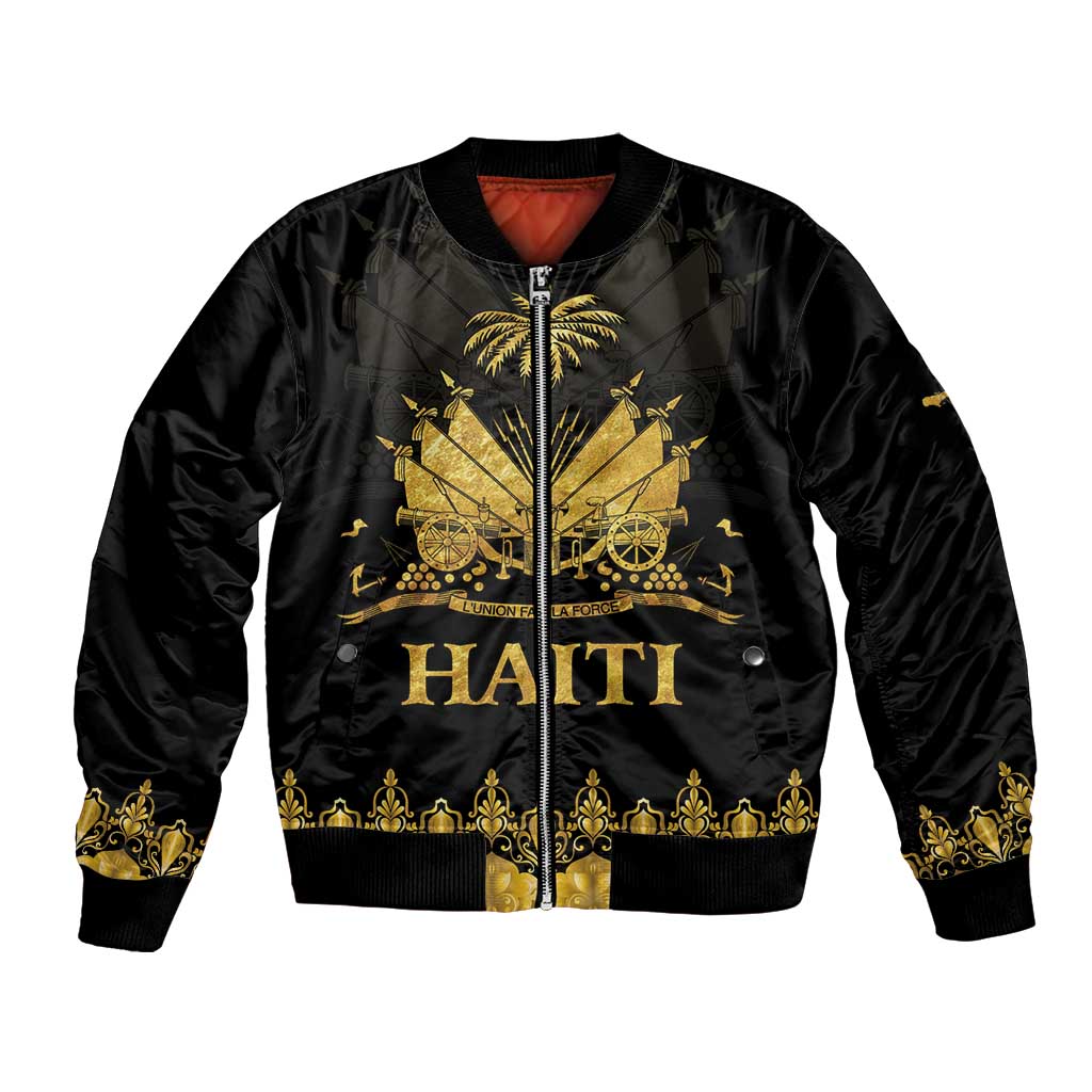 Haiti Neg Marron Gold Bomber Jacket Lespwa pa anyen san aksyon LT01 Unisex Gold - Polynesian Pride