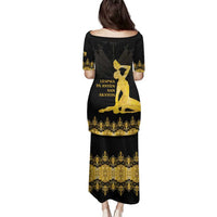 Haiti Neg Marron Gold Family Matching Puletasi and Hawaiian Shirt Lespwa pa anyen san aksyon