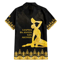Haiti Neg Marron Gold Family Matching Tank Maxi Dress and Hawaiian Shirt Lespwa pa anyen san aksyon