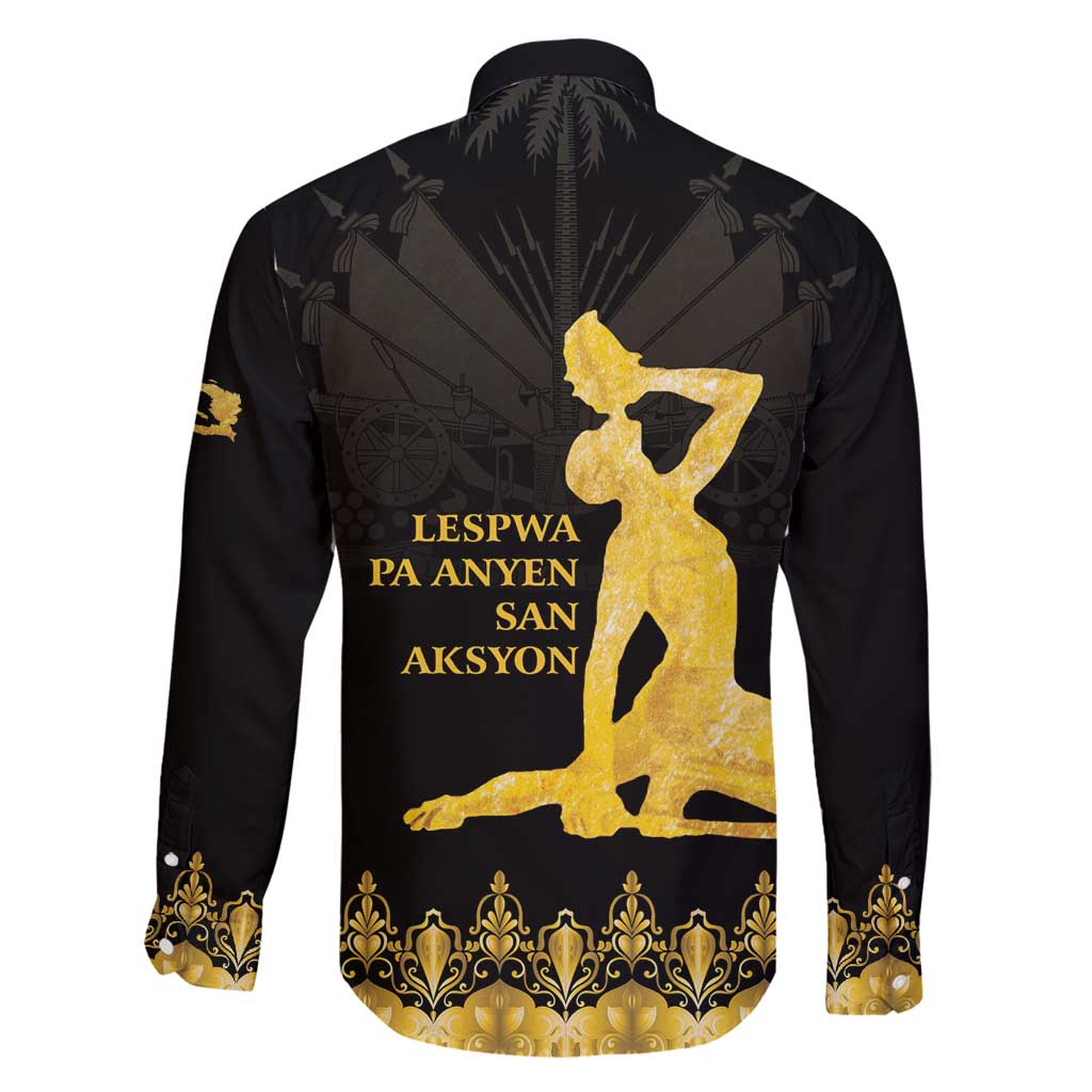 Haiti Neg Marron Gold Family Matching Tank Maxi Dress and Hawaiian Shirt Lespwa pa anyen san aksyon