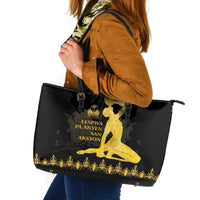 Haiti Neg Marron Gold Leather Tote Bag Lespwa pa anyen san aksyon