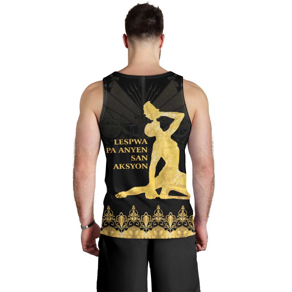 Haiti Neg Marron Gold Men Tank Top Lespwa pa anyen san aksyon