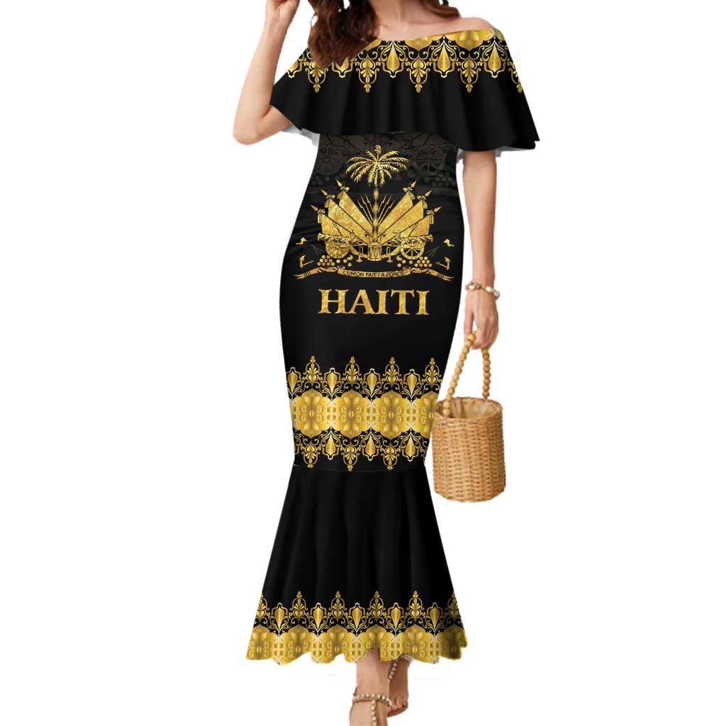 Haiti Neg Marron Gold Mermaid Dress Lespwa pa anyen san aksyon LT01 Women Gold - Polynesian Pride