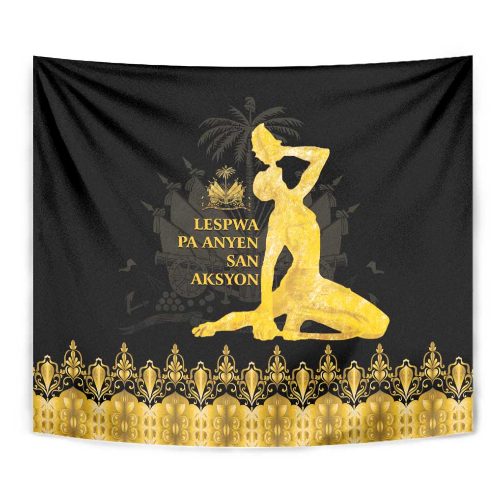 Haiti Neg Marron Gold Tapestry Lespwa pa anyen san aksyon