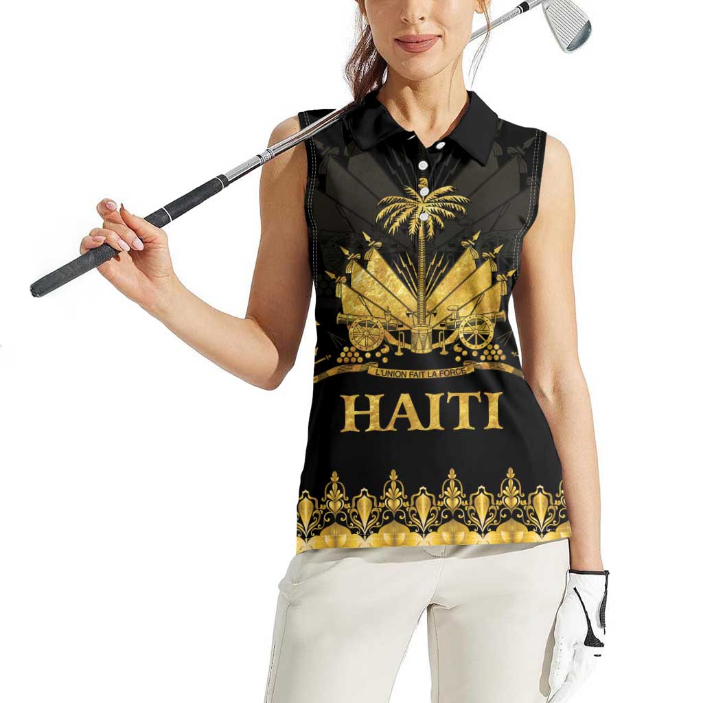 Haiti Neg Marron Gold Women Sleeveless Polo Shirt Lespwa pa anyen san aksyon LT01 - Polynesian Pride