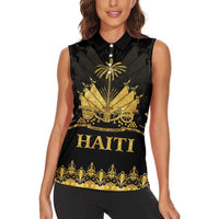 Haiti Neg Marron Gold Women Sleeveless Polo Shirt Lespwa pa anyen san aksyon LT01 - Polynesian Pride