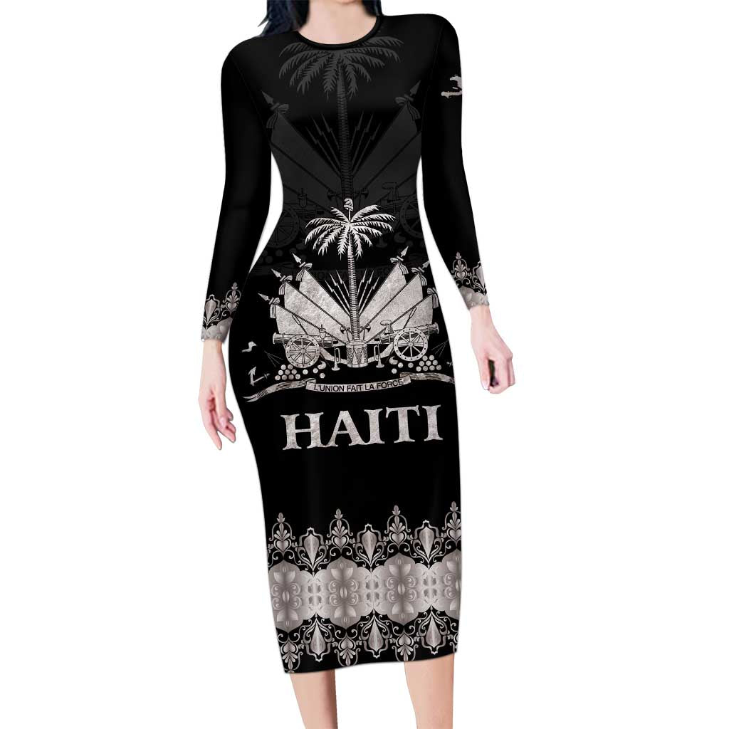 Haiti Neg Marron Silver Family Matching Long Sleeve Bodycon Dress and Hawaiian Shirt Hope is Nothing Without Action