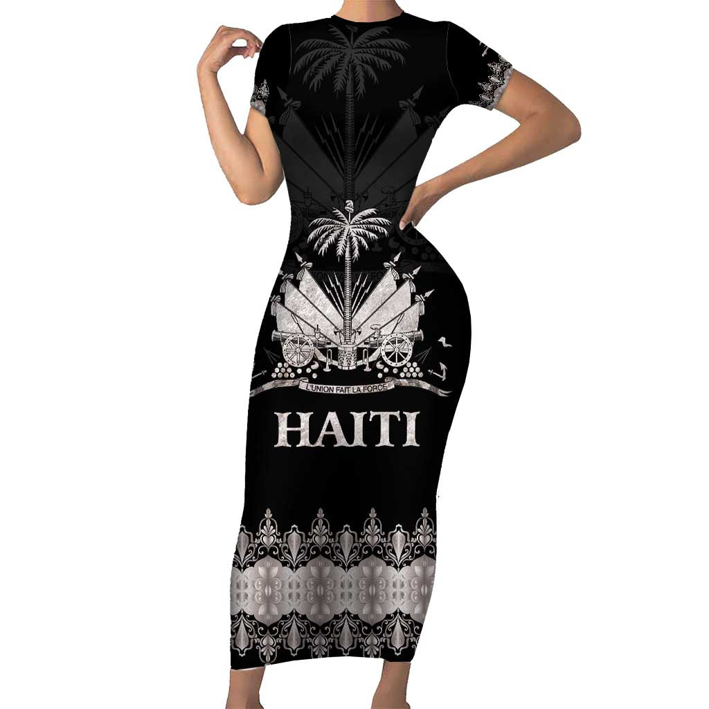 Haiti Neg Marron Silver Short Sleeve Bodycon Dress Hope is Nothing Without Action LT01 Long Dress Silver - Polynesian Pride