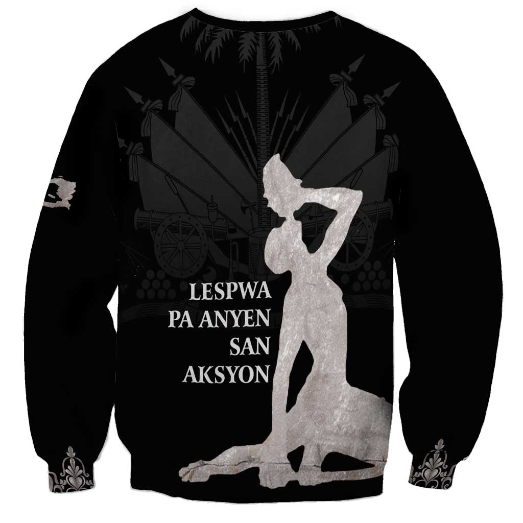 Haiti Neg Marron Silver Sweatshirt Hope is Nothing Without Action